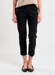 Pantalon 7/8 stretch taille normale noir PLATINE COLLECTION femme
