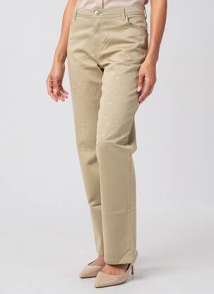 Pantalon droit stretch taille normale beige FUEGO WOMAN femme
