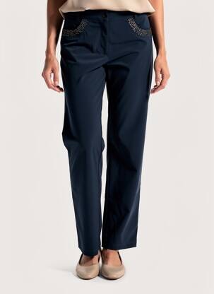 Pantalon droit stretch taille normale bleu PLATINE COLLECTION femme