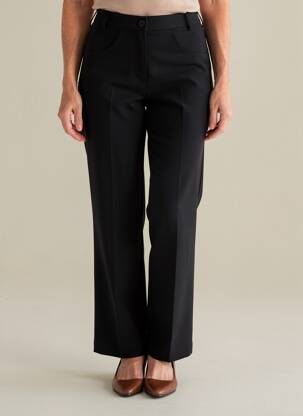 Pantalon droit stretch taille normale noir PLATINE COLLECTION femme