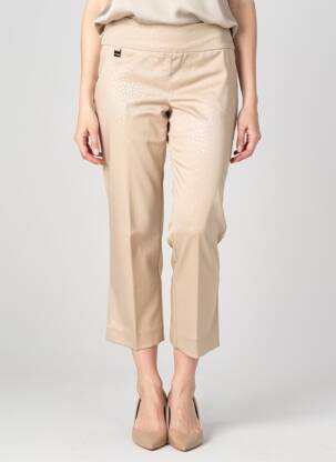 Pantalon 7/8 stretch taille normale beige LISETTE L femme