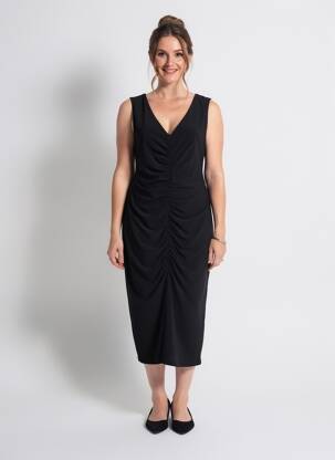Robe mi-longue sans manche sans manche noir JOSEPH RIBKOFF femme