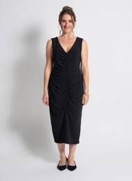 Robe mi-longue sans manche sans manche noir JOSEPH RIBKOFF femme