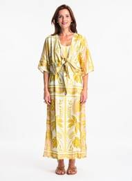 Robe longue tissage popeline manches courtes vert BLEU BLANC ROUGE femme