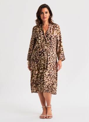 Robe mi-longue coupe fluide manches 3/4 rose CATNOIR femme