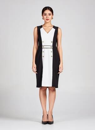 Robe mi-longue sans manche sans manche noir JOSEPH RIBKOFF femme