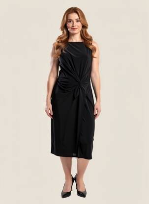 Robe mi-longue sans manche sans manche noir JOSEPH RIBKOFF femme