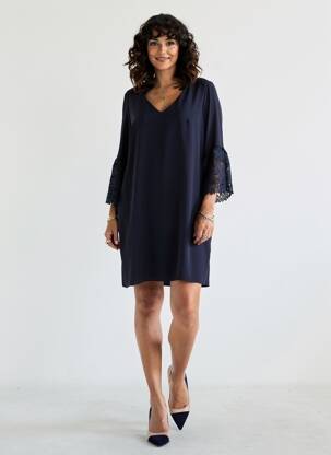 Robe courte manches 3/4 manches 3/4 bleu JOSEPH RIBKOFF femme
