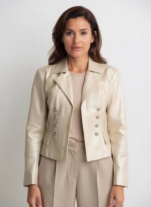 Veste simili cuir coupe cintrée or JOSEPH RIBKOFF femme