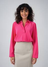 Blouse tissage popeline manches longues rose SPORTALM femme