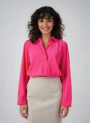 Blouse tissage popeline manches longues rose SPORTALM femme