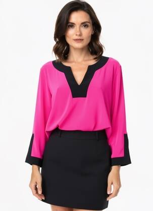 Top stretch manches longues rose JOSEPH RIBKOFF femme