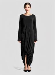 Robe longue manches longues manches longues noir JOSEPH RIBKOFF femme
