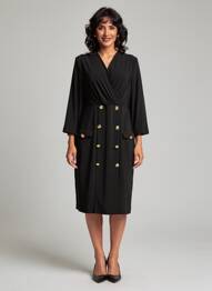 Robe mi-longue manches 3/4 manches 3/4 noir JOSEPH RIBKOFF femme