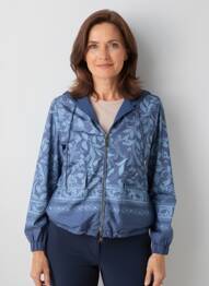 Coupe-vent poches a capuche bleu ELENA MIRO femme