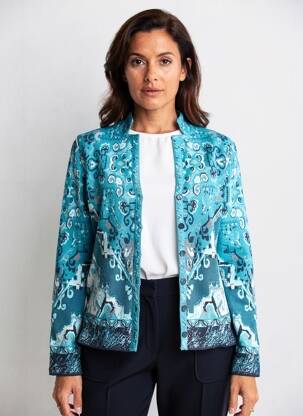 Gilet manches longues stretch bleu IVKO femme