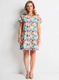 Robe courte manches courtes manches courtes blanc HIPPOCAMPE femme