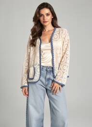 Veste casual coupe droite beige ONADO femme