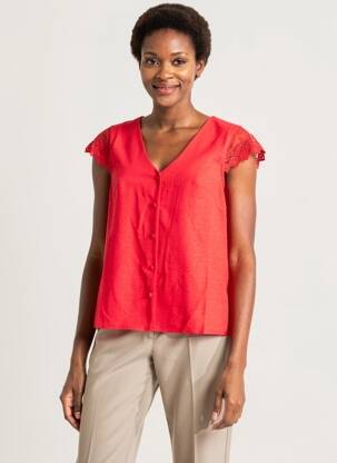 Chemisier manches courtes manches courtes rouge EMMA ELLA femme