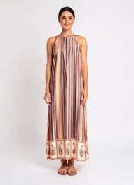 Robe longue sans manche sans manche orange B.YU femme