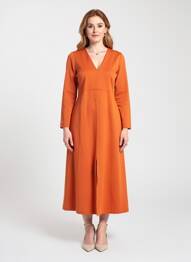 Robe longue manches longues manches longues orange GUITARE femme