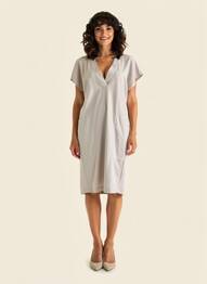 Robe mi-longue manches courtes manches courtes gris RAFFAELLO ROSSI femme