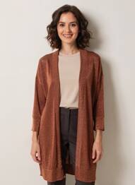 Gilet manches longues manches 3/4 marron B.YU femme