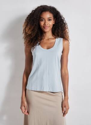 Débardeur stretch sans manche gris O'MER femme