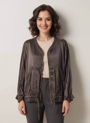 Veste casual poches marron MADE IN ITALY femme
