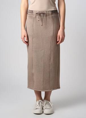 Jupe longue coupe droite marron B.YU femme
