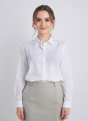 Chemisier coupe cintrée manches longues blanc PAKO LITTO femme