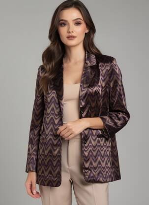 Veste casual coupe droite marron SEE U SOON femme