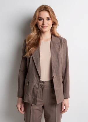 Blazer finition intérieure doublée marron PAKO LITTO femme