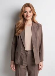 Blazer finition intérieure doublée marron PAKO LITTO femme