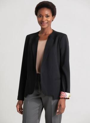 Veste casual col rond noir PAKO LITTO femme
