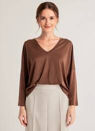 T-shirt manches longues manches longues marron PAKO LITTO femme