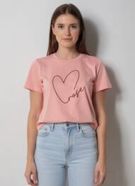 T-shirt stretch manches courtes rose GRACE & MILA femme