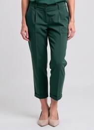 Pantalon 7/8 fermeture zippée sous rabat boutonné vert PAKO LITTO femme