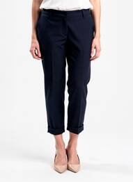 Pantalon 7/8 fermeture zippée sous rabat boutonné bleu PAKO LITTO femme