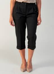 Pantalon 7/8 fermeture zippée sous rabat boutonné noir PAKO LITTO femme