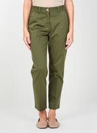 Pantalon droit taille élastique vert PAKO LITTO femme