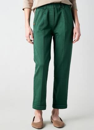Pantalon droit taille élastique vert fonce PAKO LITTO femme