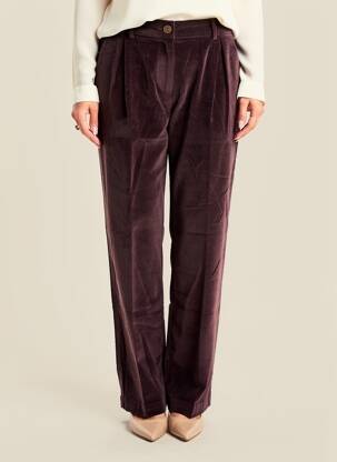 Pantalon droit taille élastique marron fonce PAKO LITTO femme