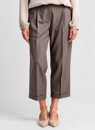 Pantalon 7/8 taille élastique marron PAKO LITTO femme