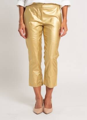 Pantacourt coupe droite or EXQUISS'S femme