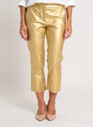 Pantacourt coupe droite or EXQUISS'S femme