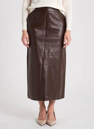 Jupe longue imprimé fantaisie marron GRACE & MILA femme