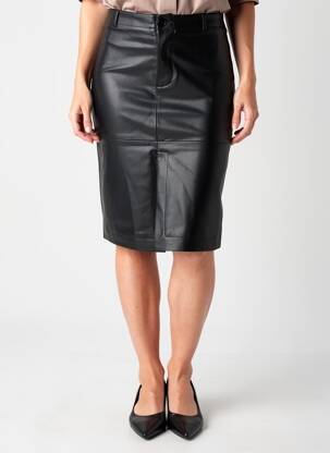 Jupe mi-longue coupe droite noir SEE U SOON femme