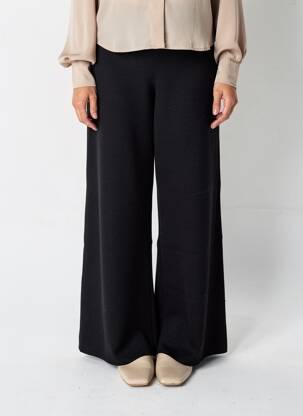 Pantalon flare taille élastique noir GRACE & MILA femme