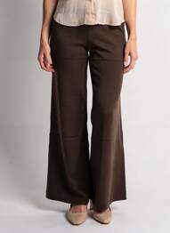 Pantalon flare taille élastique marron GRACE & MILA femme
